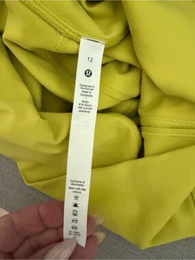 Lululemon Women's legging in Bright Chartreuse (Size 12)